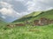 Russia, North Ossetia. Ruins of abandoned Ossetian villages in the Zrug Gorge