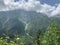 Russia, North Ossetia. Tsey gorge in summer cloudy day