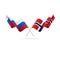 Russia and Norway flags. Vector illustration.