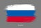 Russia official flag in shape of brush stroke