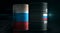 Russia oil crude petroleum fuel barrels in row