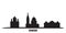 Russia, Omsk city skyline isolated vector illustration. Russia, Omsk travel black cityscape