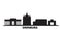 Russia, Orenburg city skyline isolated vector illustration. Russia, Orenburg travel black cityscape