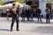 Russia. Penza - may 1, 2019: Citizens at the may day demonstration International Workers` Day, May Day. The man took photographs