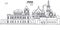 Russia, Perm architecture line skyline illustration. Linear vector cityscape with famous landmarks, city sights, design