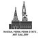 Russia, Perm, Perm State , Art Gallery travel landmark vector illustration