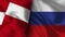 Russia and Peru Realistic Flag â€“ Fabric Texture Illustration