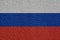 Russia Politics Or Business Concept: Russian Flag Wall With Plaster, Texture