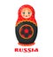 Russia Poster Russian Doll Vector Illustration