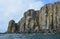 Russia, Primorskiy region, the Islands of the archipelago of Rimsky Korsakov in the Japan sea in cloudy weather