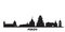 Russia, Pskov city skyline isolated vector illustration. Russia, Pskov travel black cityscape