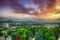 Russia. Pyatigorsk. View of the evening city and mount Mashtuk