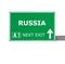 RUSSIA road sign isolated on white