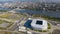 Russia, Rostov-on-Don. Panoramic view of the central part of Rostov-on-Don. Stadium, the river Don