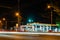 Russia, Rostov on Don, September 22, 2018: Fuels and petrol station at night on city street.