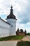 Russia, Rostov, July 2020. Fragment of the fortress wall with a watchtower.