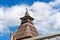 Russia, Rostov, July 2020. A guardhouse on a watchtower against a cloudy sky.