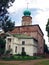 Russia. Rostov . Rostovsky Borisoglebsky monastery.Detailed view of church of Boris and Gleb