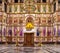 Russia, Ryazan 8 Feb 2019 - Interior of the Orthodox Church, altar, iconostasis, in natural light