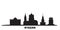 Russia, Ryazan city skyline isolated vector illustration. Russia, Ryazan travel black cityscape