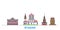 Russia, Ryazan line cityscape, flat vector. Travel city landmark, oultine illustration, line world icons