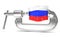 Russia\'s flag in clamp, crisis