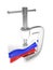 Russia\'s flag in clamp, crisis