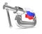 Russia\'s flag in clamp, crisis