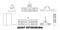 Russia, Saint Petersburg City line travel skyline set. Russia, Saint Petersburg City outline city vector illustration