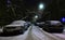 RUSSIA, SAINT PETERSBURG - JANUARY 10, 2023: Parked cars in the winter yard