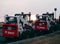 RUSSIA, SAINT PETERSBURG - JULY 10, 2022: Bobcat mini tractors at the roadside