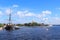 Russia, Saint Petersburg, July 8, 2020, flying Dutchman. In the photo, the ship flying Dutchman and Peter and Paul fortress, view