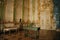 Russia. Saint Petersburg. Tsarskoe selo. July 2021. Interior of the Catherine Palace. Green pillar.