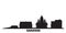 Russia, Saransk city skyline isolated vector illustration. Russia, Saransk travel black cityscape