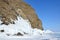 Russia, Siberia, lake Baikal, Olkhon island, Cape Khoboy in winter