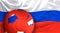 Russia soccer football ball russian colored design 3d rendering
