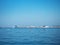 Russia, Sochi 05.10.2019. Group of people surfing with paddle in the sea