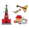 Russia Soviet Union symbols for USSR Russian travel tourist attraction vector icons