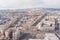 Russia, St.Petersburg, 03 March 2021: The Aerial view of the huge crossroad at subway station Pioneerskaya, Ispytateley