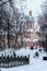 Russia, St. Petersburg, January 2022. View of the Church of St. Isidore in the Alexander Nevsky Lavra.