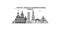 Russia, Surgut city skyline isolated vector illustration, icons