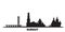 Russia, Surgut city skyline isolated vector illustration. Russia, Surgut travel black cityscape