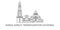 Russia, Surgut, Transfiguration Cathedral , travel landmark vector illustration