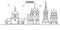 Russia, Suzdal architecture line skyline illustration. Linear vector cityscape with famous landmarks, city sights
