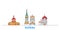 Russia, Suzdal line cityscape, flat vector. Travel city landmark, oultine illustration, line world icons