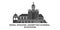 Russia, Sviyazhsk, Assumption Cathedral , In Sviyazhsk travel landmark vector illustration