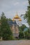 Russia, Syktyvkar, Komi Republic, St. Stephen`s Cathedral, modern and old buildings, the contrast of time, life in an original sma