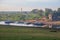 Russia, Syktyvkar, Komi Republic, Sysola River embankment in summer, pier, ships, modern and old buildings, contrast of time, life