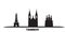 Russia, Tambov city skyline isolated vector illustration. Russia, Tambov travel black cityscape