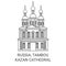 Russia, Tambov, Kazan Cathedral travel landmark vector illustration
